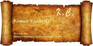 Komsa Ciceró névjegykártya